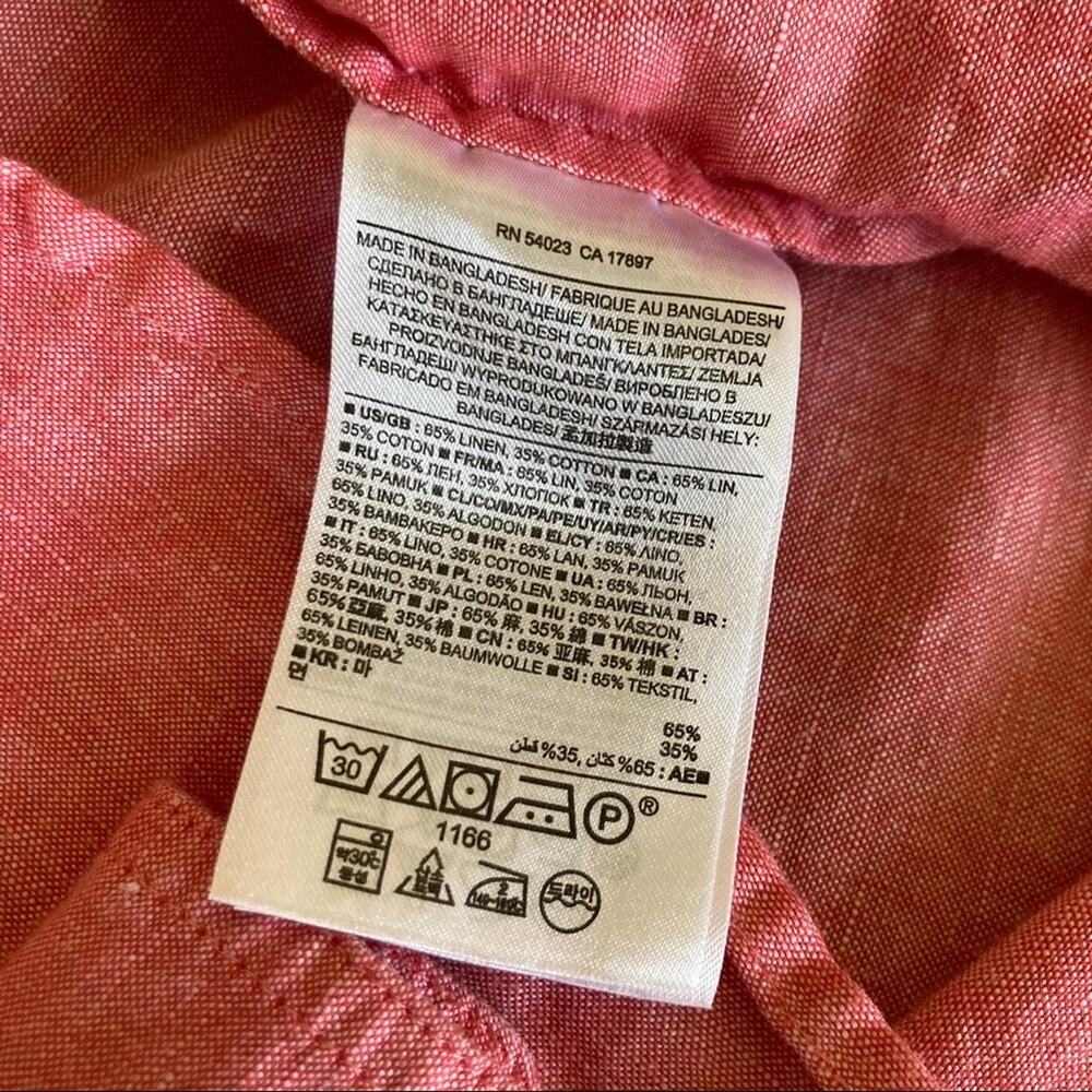 Banana Republic Salmon Linen Blend Shirt, Size XS - Picture 4 of 5